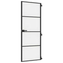 dør 76x201,5 cm hærdet glas og aluminium sort