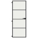 dør 76x201,5 cm hærdet glas og aluminium sort