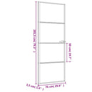 dør 76x201,5 cm hærdet glas og aluminium sort