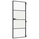 dør 83x201,5 cm hærdet glas og aluminium sort