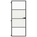 dør 83x201,5 cm hærdet glas og aluminium sort