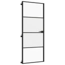 dør 83x201,5 cm hærdet glas og aluminium sort