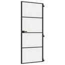 dør 83x201,5 cm hærdet glas og aluminium sort