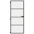 dør 83x201,5 cm hærdet glas og aluminium sort