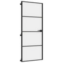 dør 83x201,5 cm hærdet glas og aluminium sort