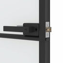 dør 83x201,5 cm hærdet glas og aluminium sort