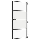 dør 93x201,5 cm hærdet glas og aluminium sort