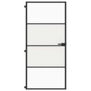 dør 93x201,5 cm hærdet glas og aluminium sort