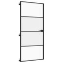 dør 93x201,5 cm hærdet glas og aluminium sort