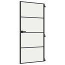 dør 93x201,5 cm hærdet glas og aluminium sort