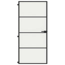 dør 93x201,5 cm hærdet glas og aluminium sort