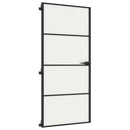 dør 93x201,5 cm hærdet glas og aluminium sort