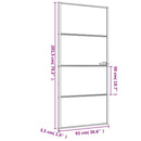 dør 93x201,5 cm hærdet glas og aluminium sort