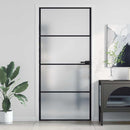 dør 93x201,5 cm hærdet glas og aluminium sort