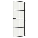dør 76x201,5 cm hærdet glas og aluminium sort