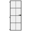 dør 76x201,5 cm hærdet glas og aluminium sort