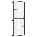 dør 76x201,5 cm hærdet glas og aluminium sort