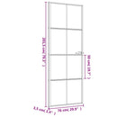 dør 76x201,5 cm hærdet glas og aluminium sort