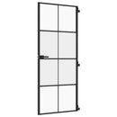 dør 83x201,5 cm hærdet glas og aluminium sort