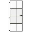 dør 83x201,5 cm hærdet glas og aluminium sort