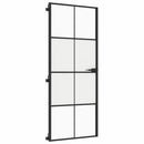 dør 83x201,5 cm hærdet glas og aluminium sort