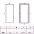 dør 83x201,5 cm hærdet glas og aluminium sort