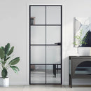 dør 83x201,5 cm hærdet glas og aluminium sort