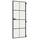 dør 83x201,5 cm hærdet glas og aluminium sort
