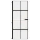 dør 83x201,5 cm hærdet glas og aluminium sort