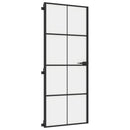 dør 83x201,5 cm hærdet glas og aluminium sort