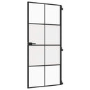 dør 93x201,5 cm hærdet glas og aluminium sort
