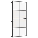 dør 93x201,5 cm hærdet glas og aluminium sort