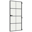 dør 93x201,5 cm hærdet glas og aluminium sort