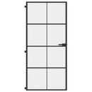 dør 93x201,5 cm hærdet glas og aluminium sort