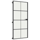 dør 93x201,5 cm hærdet glas og aluminium sort