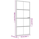 dør 93x201,5 cm hærdet glas og aluminium sort