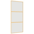 skydedør 90x205 cm matteret sikkerhedsglas og aluminium gylden
