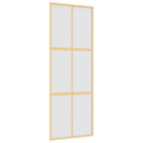 skydedør 76x205 cm matteret sikkerhedsglas og aluminium gylden