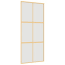 skydedør 90x205 cm matteret sikkerhedsglas og aluminium gylden