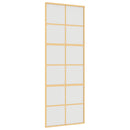 skydedør 76x205 cm matteret sikkerhedsglas og aluminium gylden