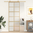 skydedør 76x205 cm matteret sikkerhedsglas og aluminium gylden