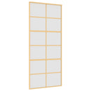 skydedør 90x205 cm matteret sikkerhedsglas og aluminium gylden