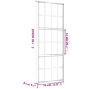 skydedør 76x205 cm matteret sikkerhedsglas og aluminium gylden
