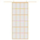 skydedør 90x205 cm matteret sikkerhedsglas og aluminium gylden