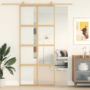 skydedør 90x205 cm klart sikkerhedsglas og aluminium guldfarvet
