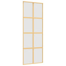 skydedør 76x205 cm matteret sikkerhedsglas og aluminium gylden