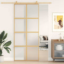 skydedør 90x205 cm matteret sikkerhedsglas og aluminium gylden