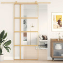 skydedør 90x205 cm klart sikkerhedsglas og aluminium guldfarvet