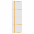 skydedør 76x205 cm matteret sikkerhedsglas og aluminium gylden