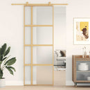 skydedør 76x205 cm matteret sikkerhedsglas og aluminium gylden